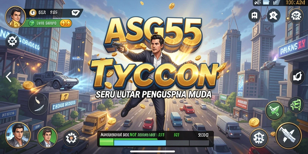 Tampilan gameplay seru dalam ASG55 saat membangun bisnis.