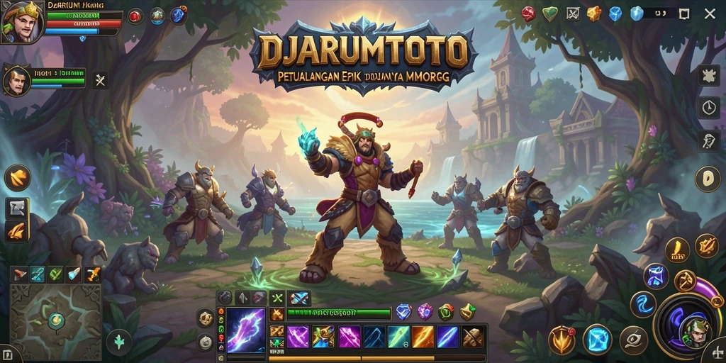 Screenshot gameplay DJARUMTOTO dengan pertempuran epik dan grafis menakjubkan.