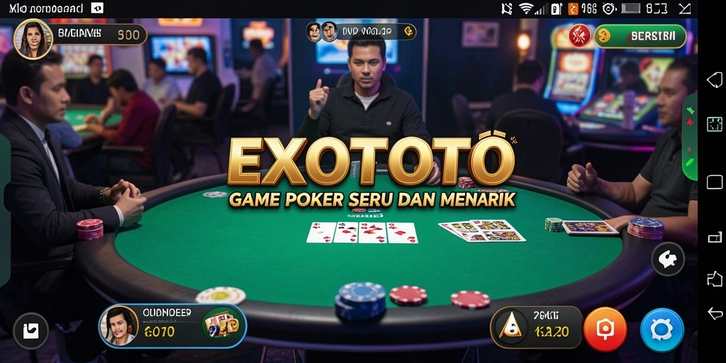 Screenshot gameplay seru dari EXOTOTO yang menunjukkan aksi Poker.