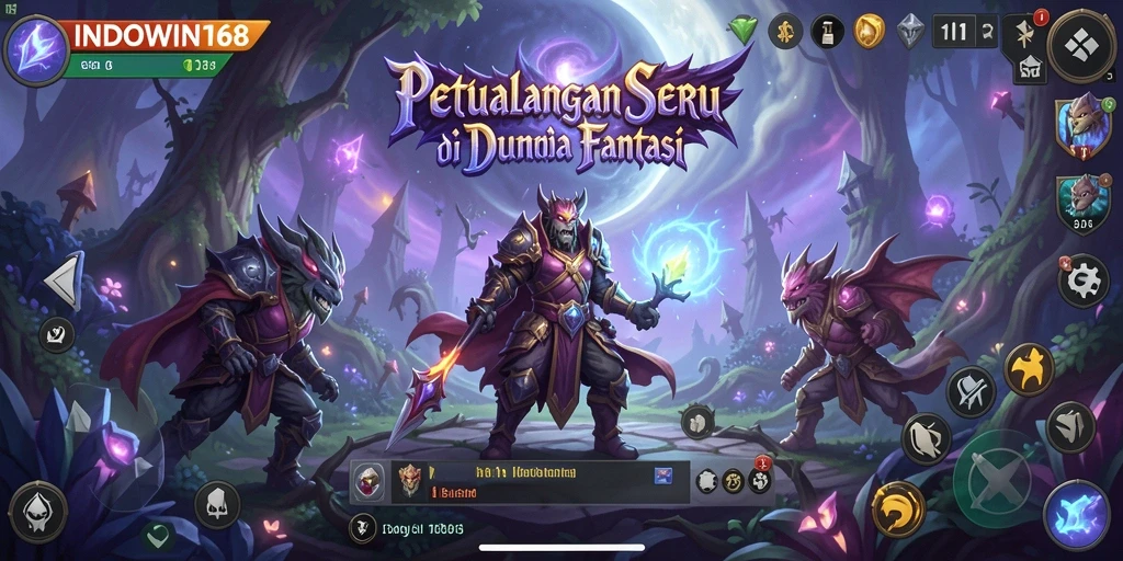 Screenshot menampilkan gameplay seru dari INDOWIN168 dengan berbagai karakter.