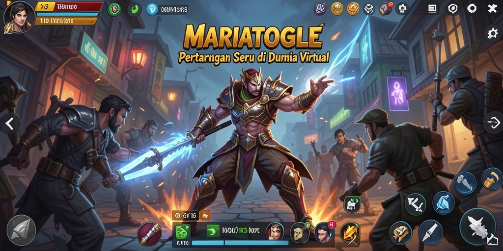 Screenshot gameplay <strong>MARIATOGEL</strong> yang menampilkan pertarungan yang penuh aksi dan intens.