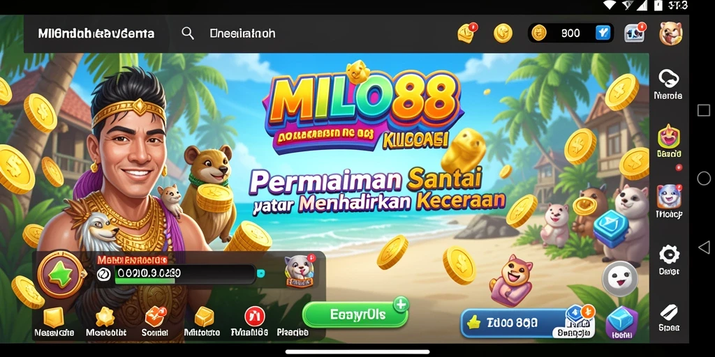 Tampilan gameplay MILO88 yang ceria dan menghibur.