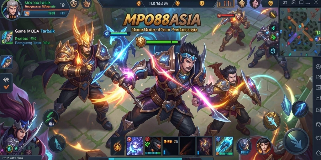 Tampilan aksi seru dalam pertandingan MOBA MPO88ASIA.