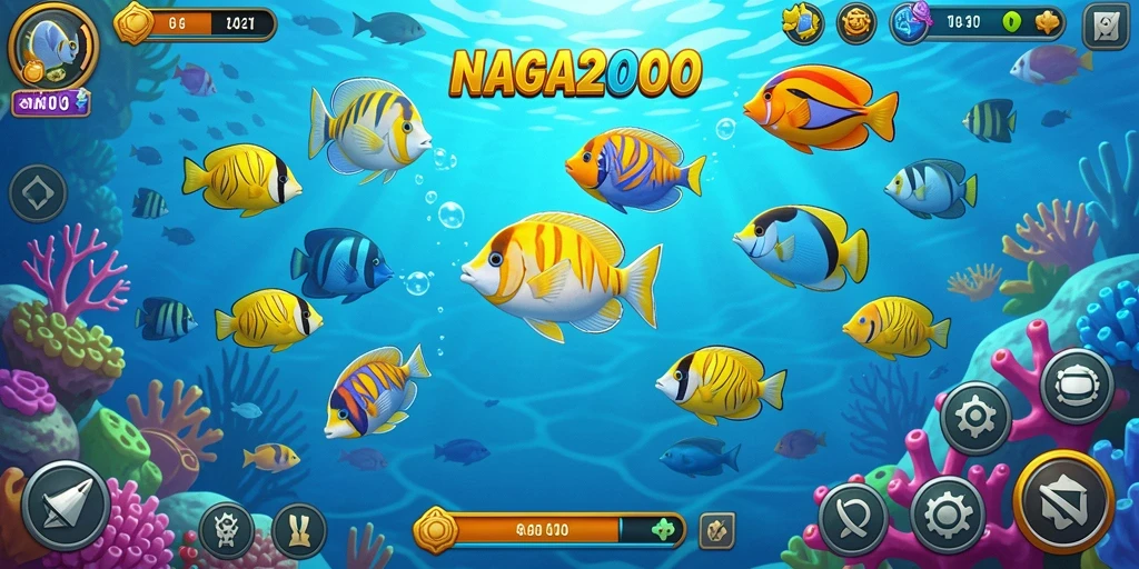 Tangkapan layar utama NAGA2000 menampilkan aksi menembak ikan yang mendebarkan.