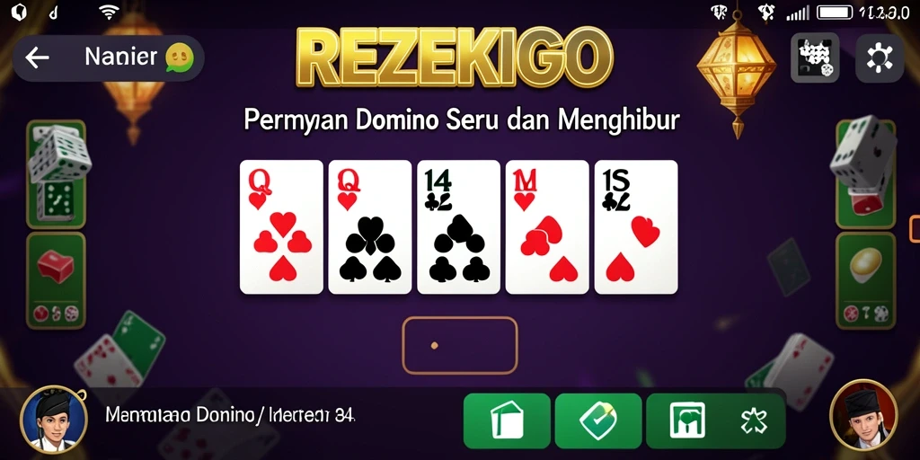 Tampilan gameplay seru dalam REZEKIGO yang menampilkan permainan Domino.