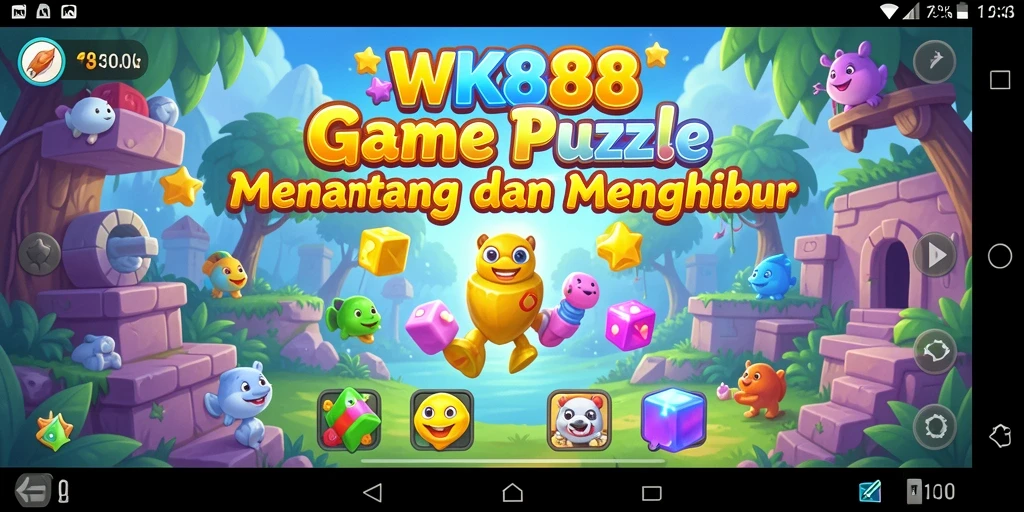 Screenshot utama WK888 menunjukkan gameplay Puzzle yang seru dan menantang.